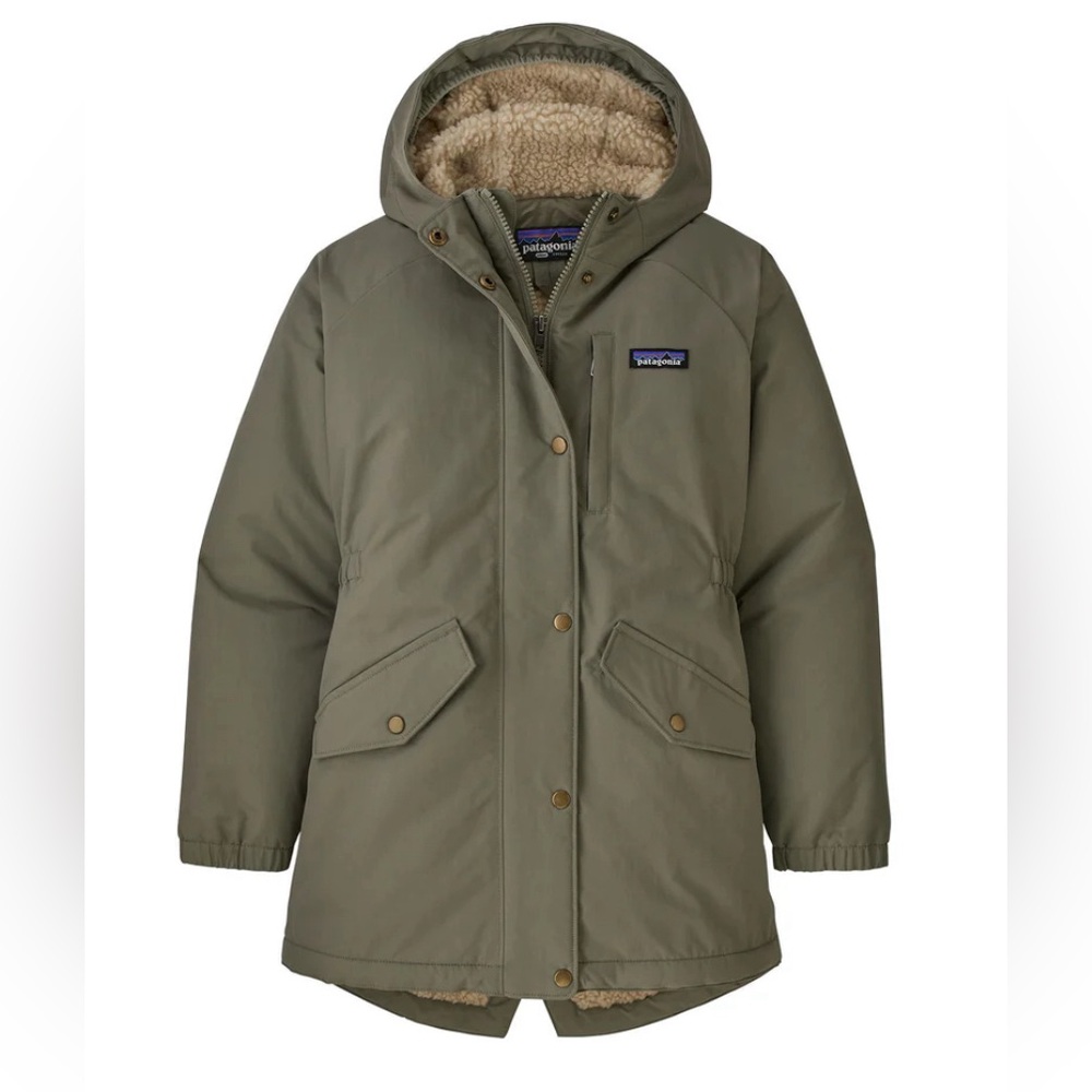 Patagonia Girl’s Isthmus Insulated Parka, size L (12) in green